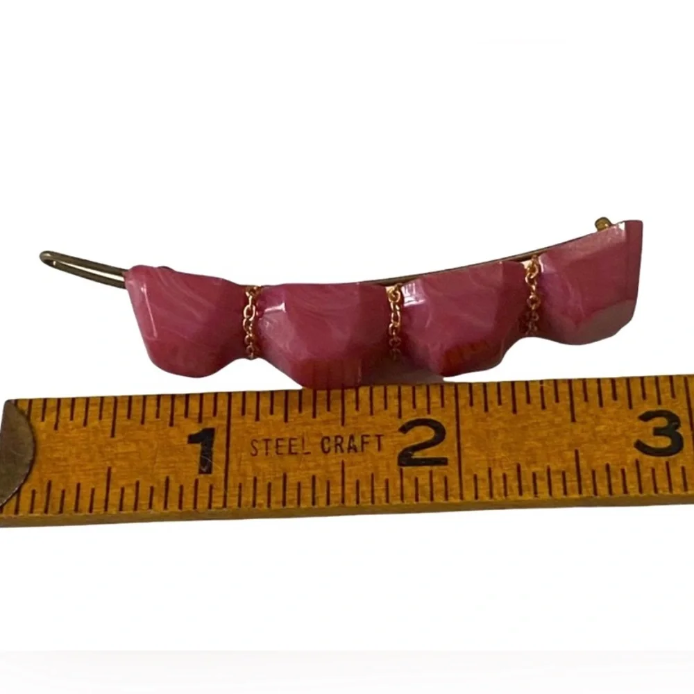 Alexandre de Paris 1980’s French Barrette in Pinkish‎ Purple Gold, Made in Paris
